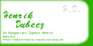 henrik dubecz business card
